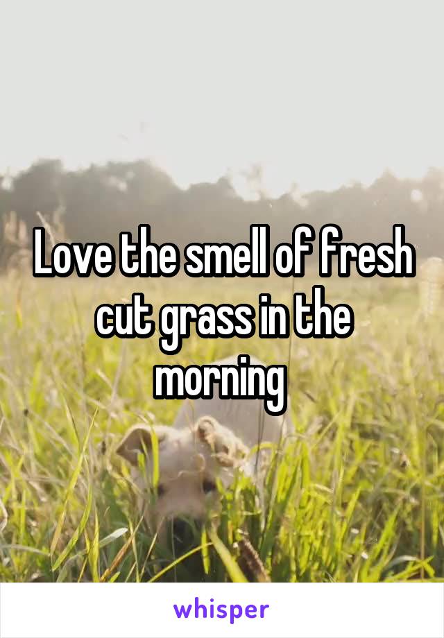 Love the smell of fresh cut grass in the morning 