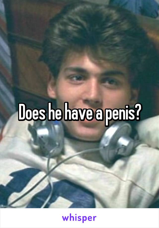 Does he have a penis?