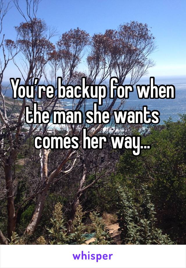 You’re backup for when the man she wants comes her way...