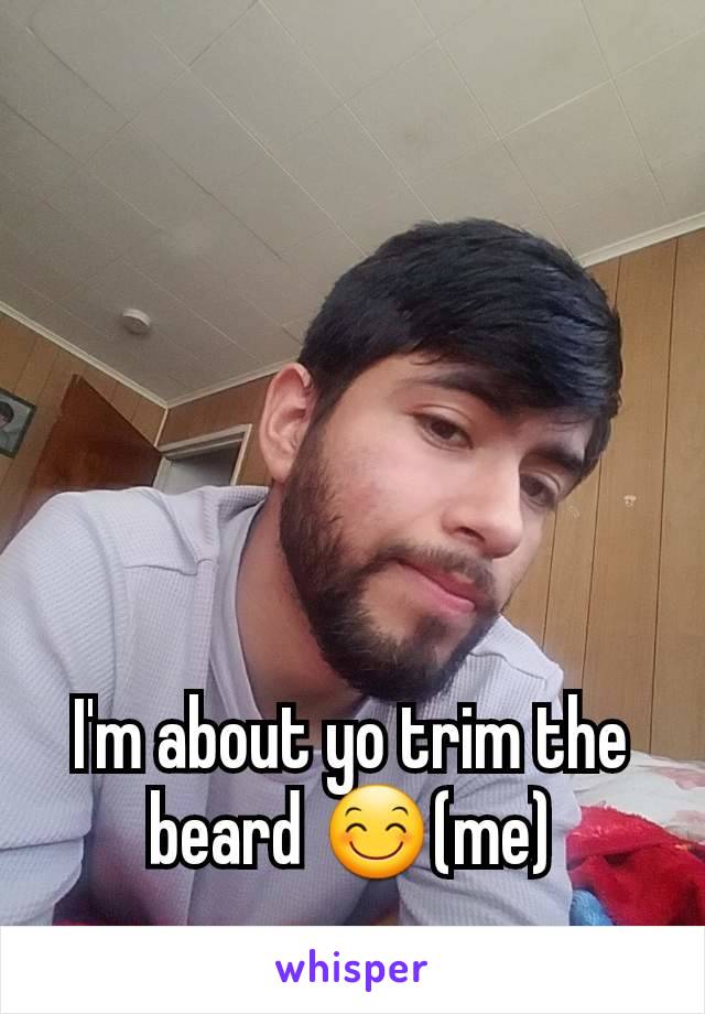 I'm about yo trim the beard 😊(me)