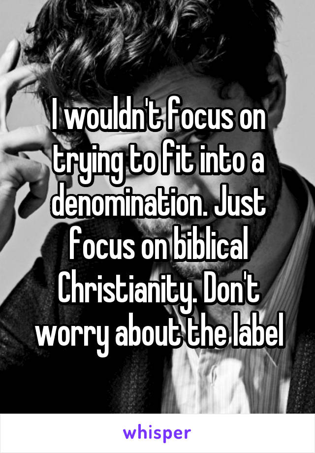 I wouldn't focus on trying to fit into a denomination. Just focus on biblical Christianity. Don't worry about the label