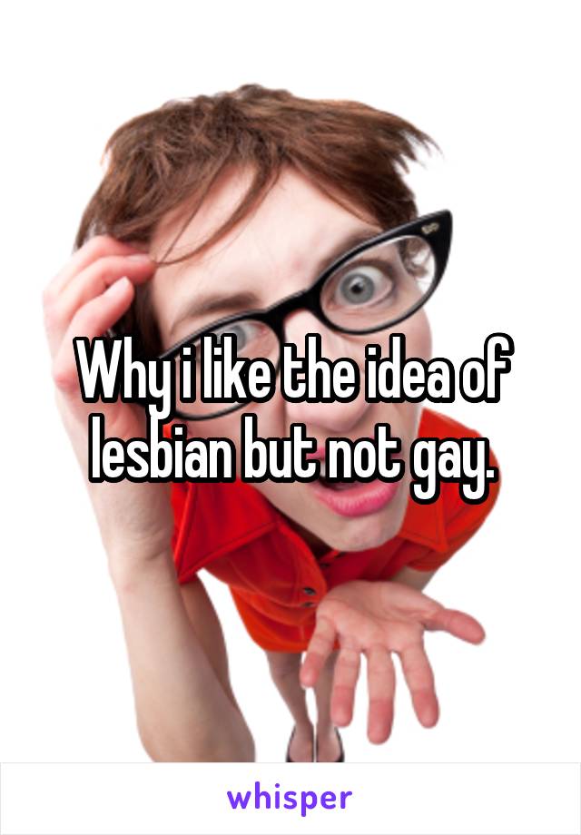 Why i like the idea of lesbian but not gay.