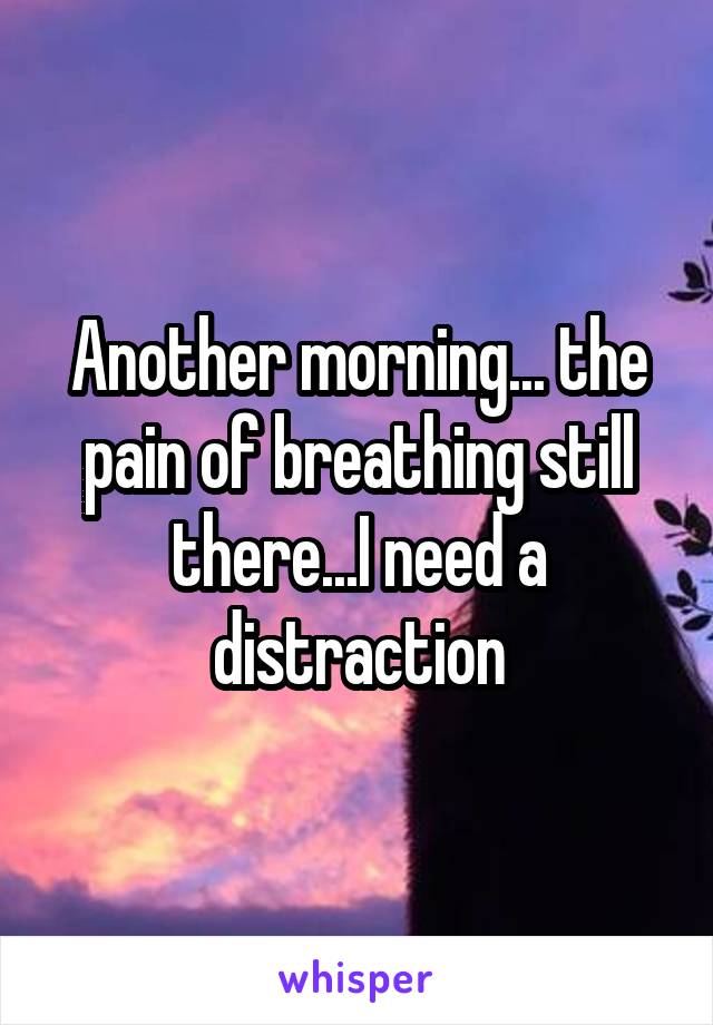 Another morning... the pain of breathing still there...I need a distraction