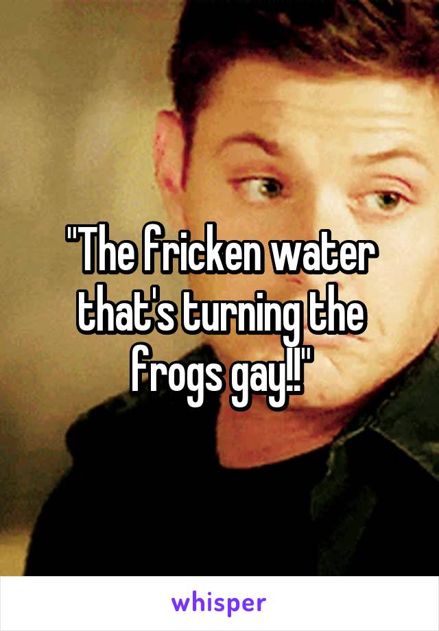 "The fricken water that's turning the frogs gay!!"