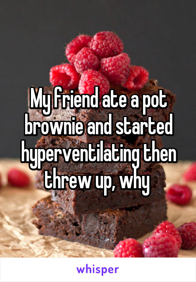 My friend ate a pot brownie and started hyperventilating then threw up, why 