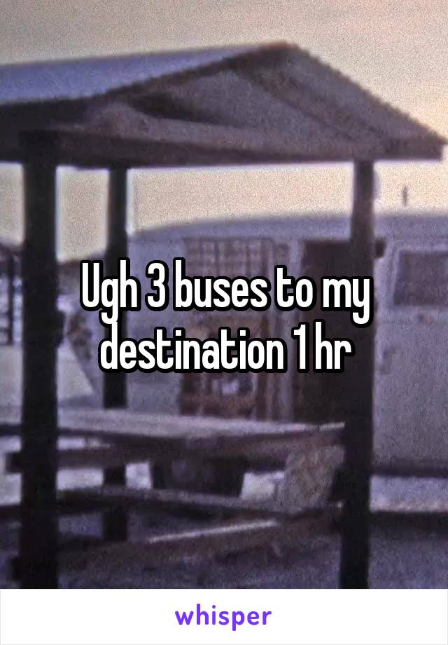 Ugh 3 buses to my destination 1 hr