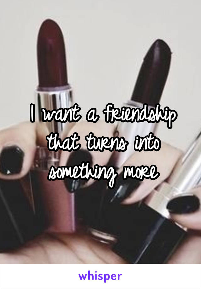 I want a friendship that turns into something more