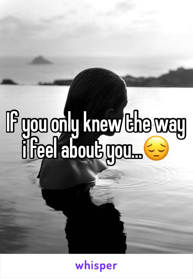 If you only knew the way i feel about you...😔