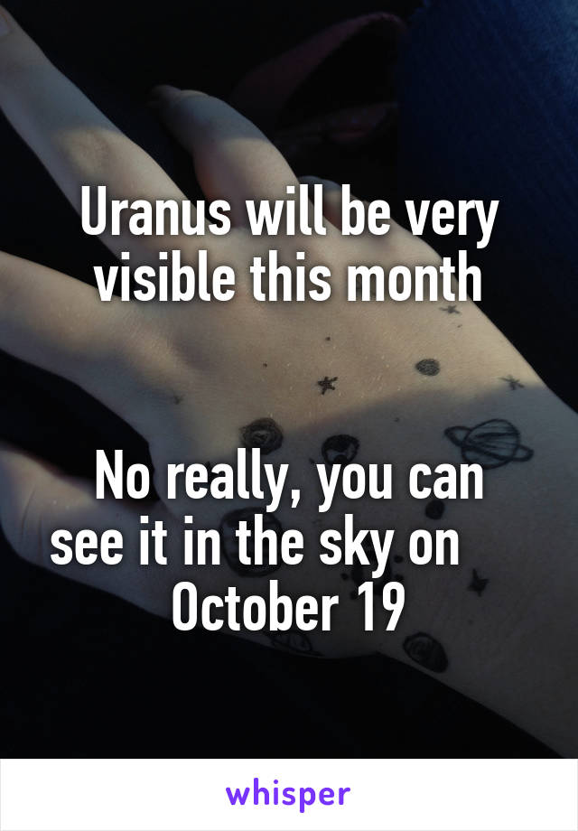 Uranus will be very visible this month


No really, you can see it in the sky on      October 19