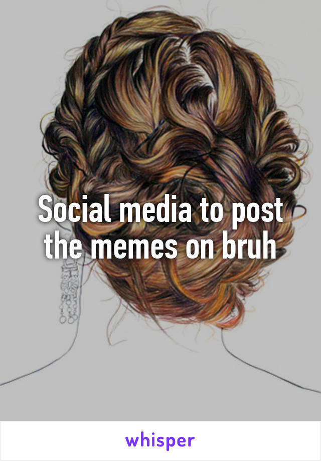 Social media to post the memes on bruh