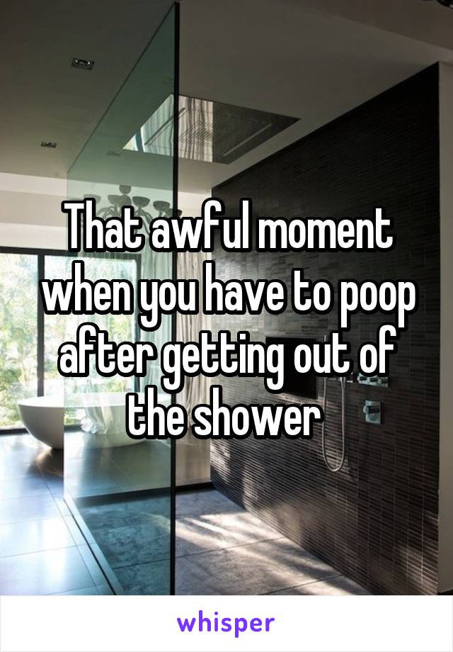 That awful moment when you have to poop after getting out of the shower 