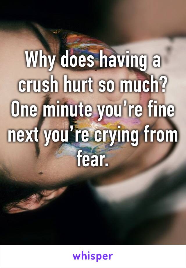 Why does having a crush hurt so much? One minute you’re fine next you’re crying from fear.