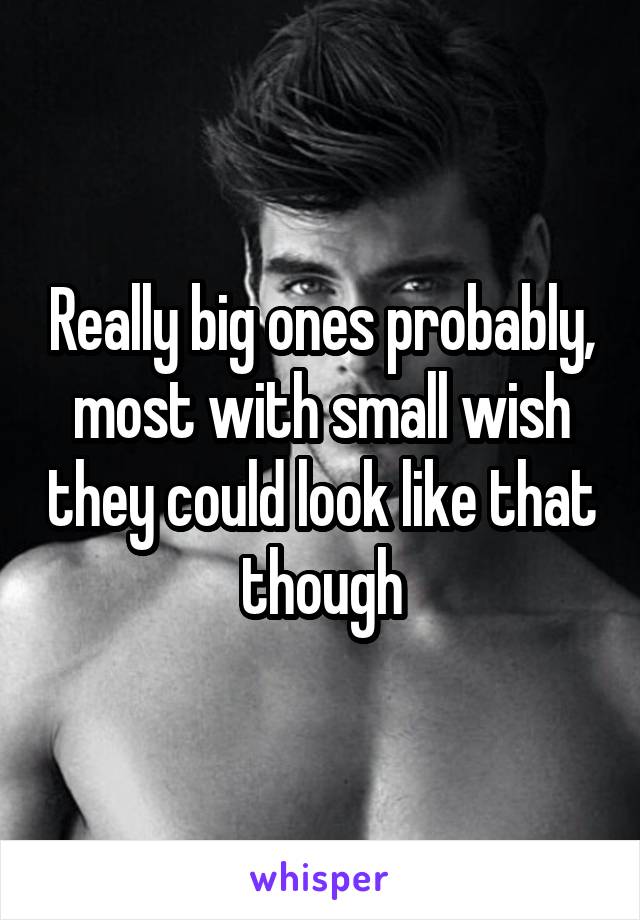 Really big ones probably, most with small wish they could look like that though