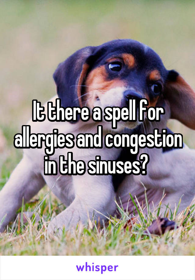It there a spell for allergies and congestion in the sinuses? 