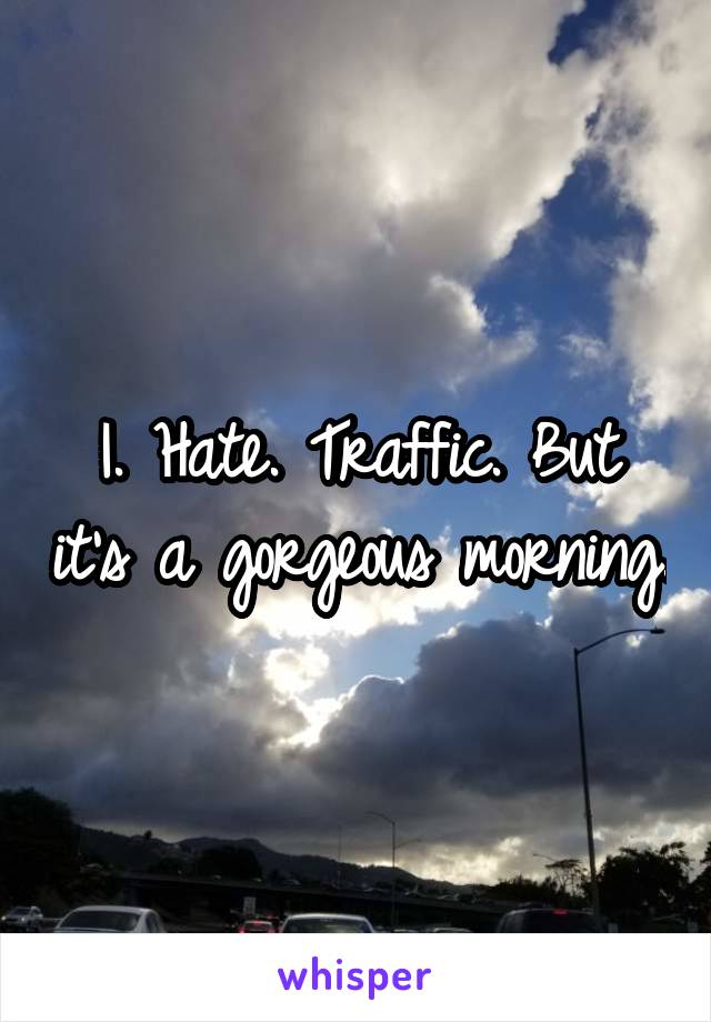 I. Hate. Traffic. But it's a gorgeous morning.