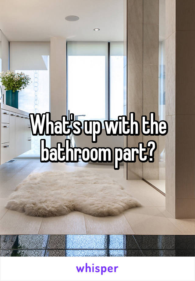 What's up with the bathroom part?