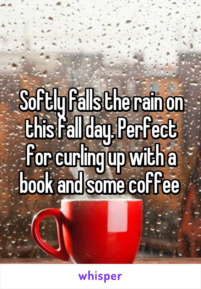 Softly falls the rain on this fall day. Perfect for curling up with a book and some coffee 
