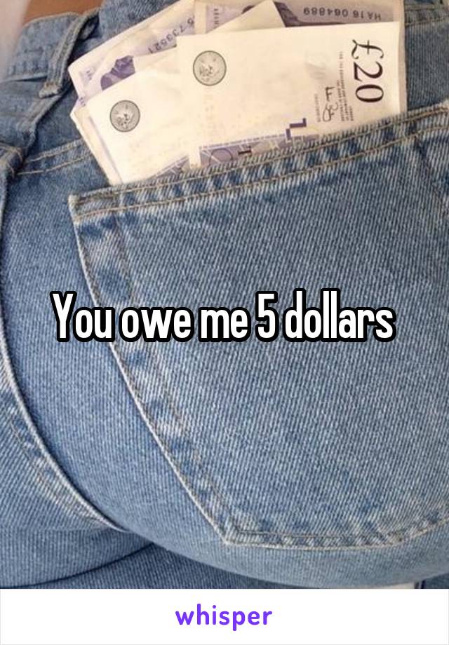 You owe me 5 dollars 