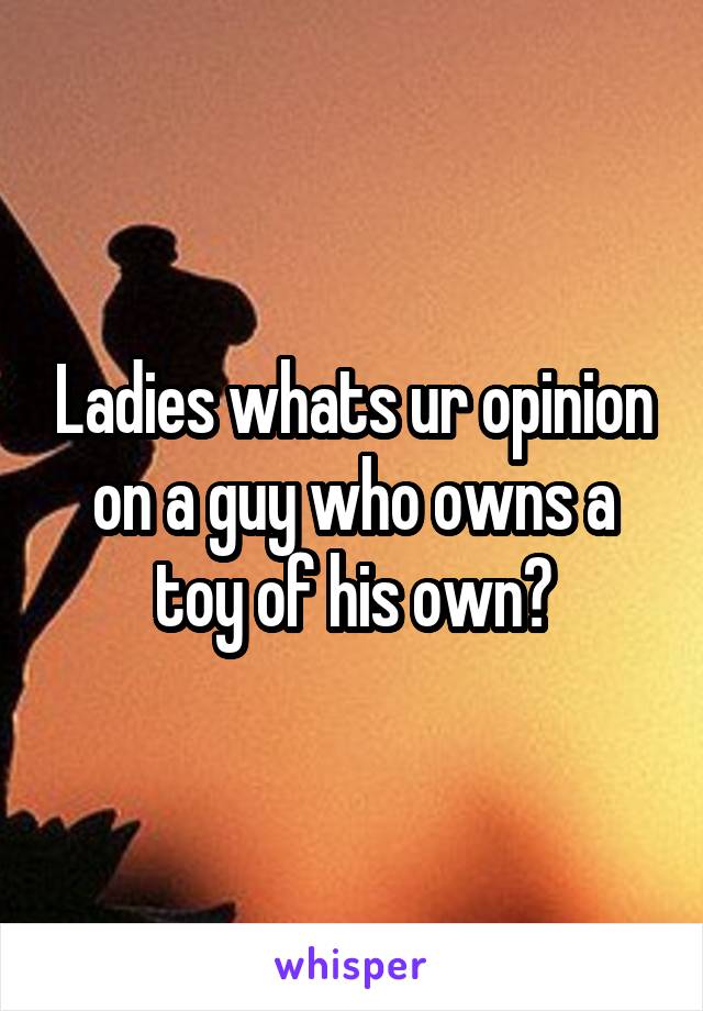 Ladies whats ur opinion on a guy who owns a toy of his own?