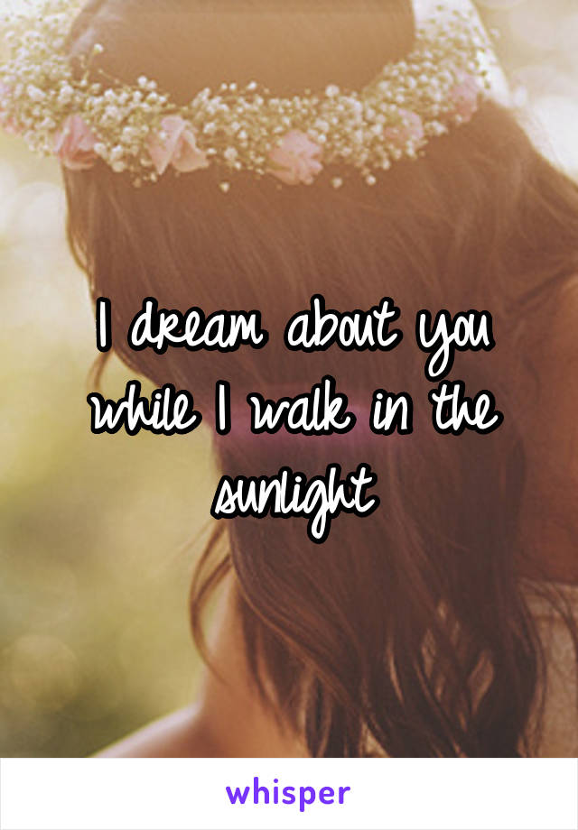 I dream about you while I walk in the sunlight