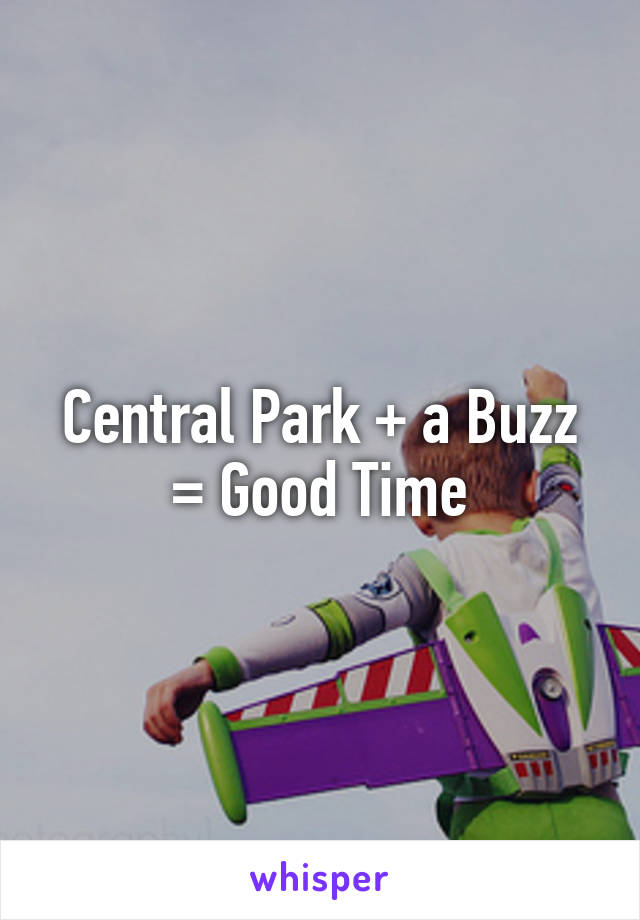 Central Park + a Buzz = Good Time