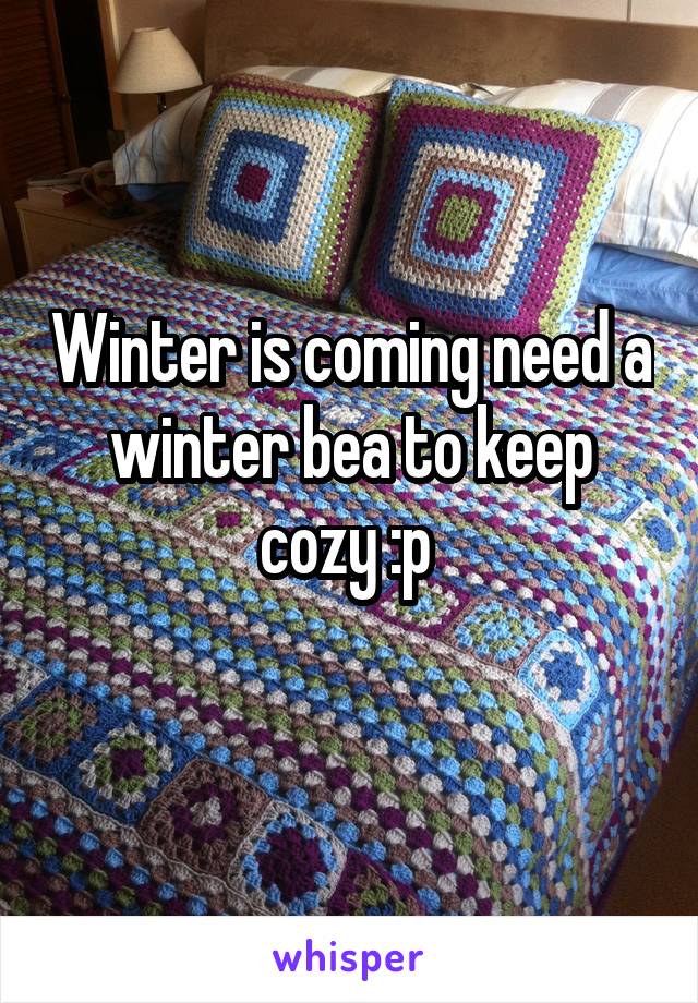 Winter is coming need a winter bea to keep cozy :p 

