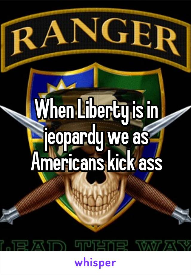 When Liberty is in jeopardy we as Americans kick ass