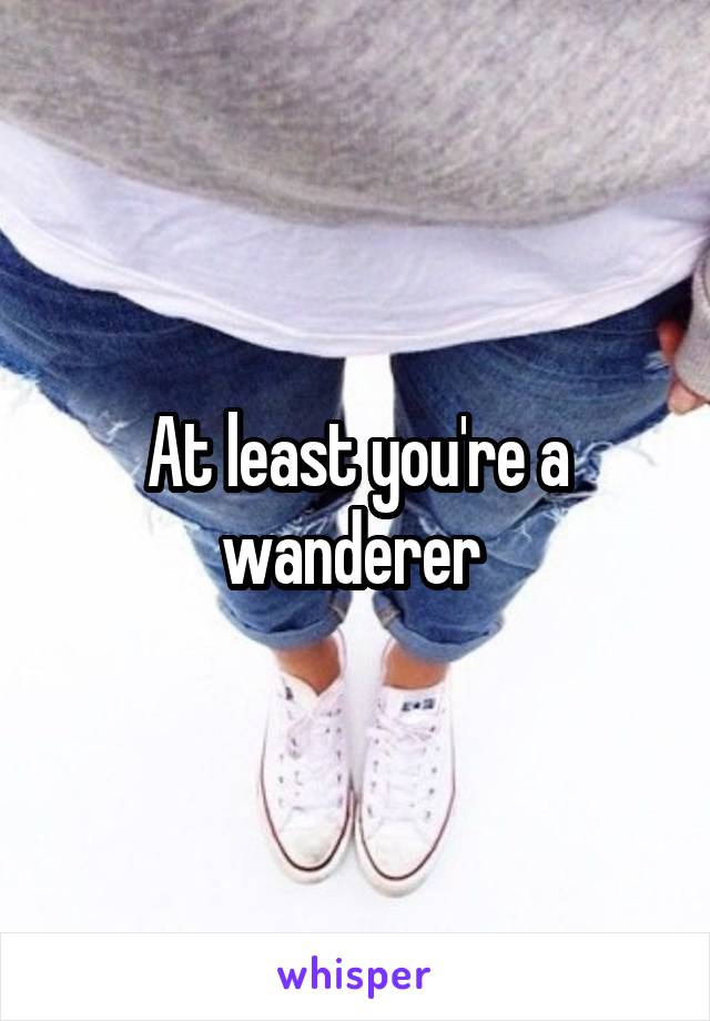 At least you're a wanderer 