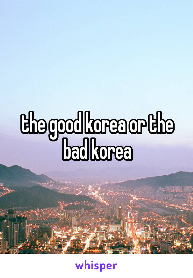 the good korea or the bad korea