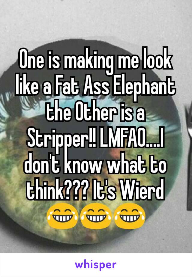 One is making me look like a Fat Ass Elephant the Other is a Stripper!! LMFAO....I don't know what to think??? It's Wierd😂😂😂