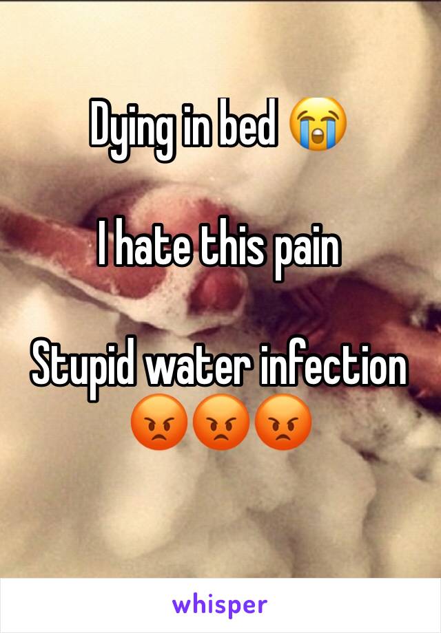 Dying in bed 😭

I hate this pain

Stupid water infection 😡😡😡