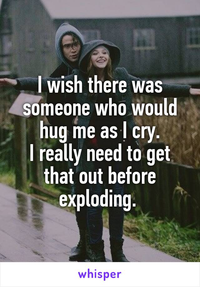 I wish there was someone who would hug me as I cry.
I really need to get that out before exploding. 