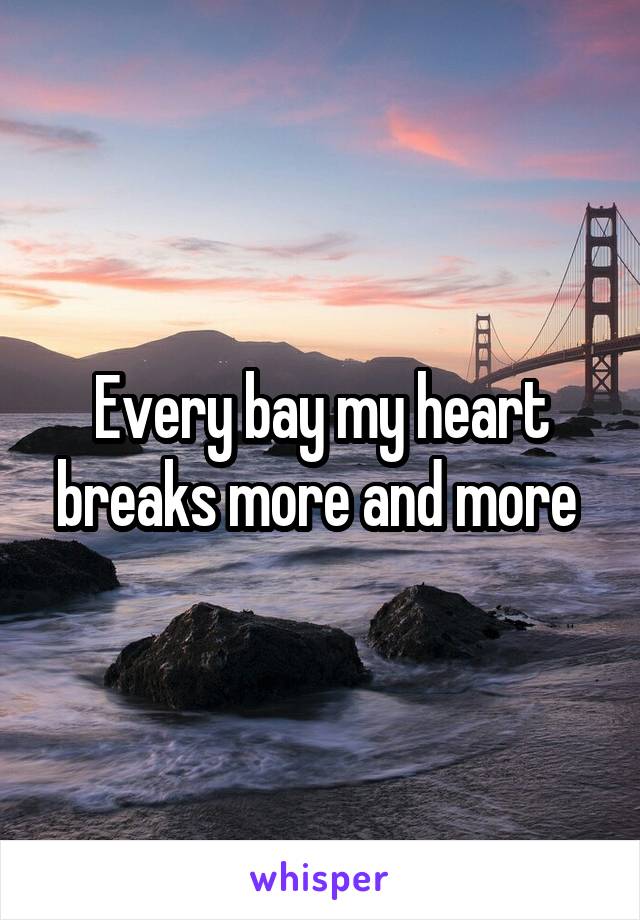 Every bay my heart breaks more and more 