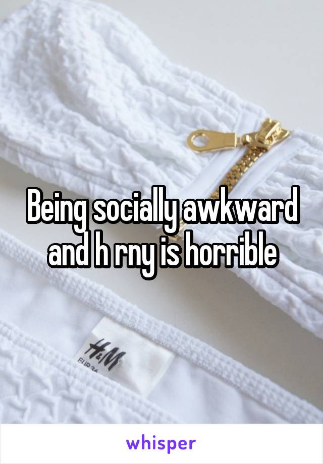 Being socially awkward and h rny is horrible