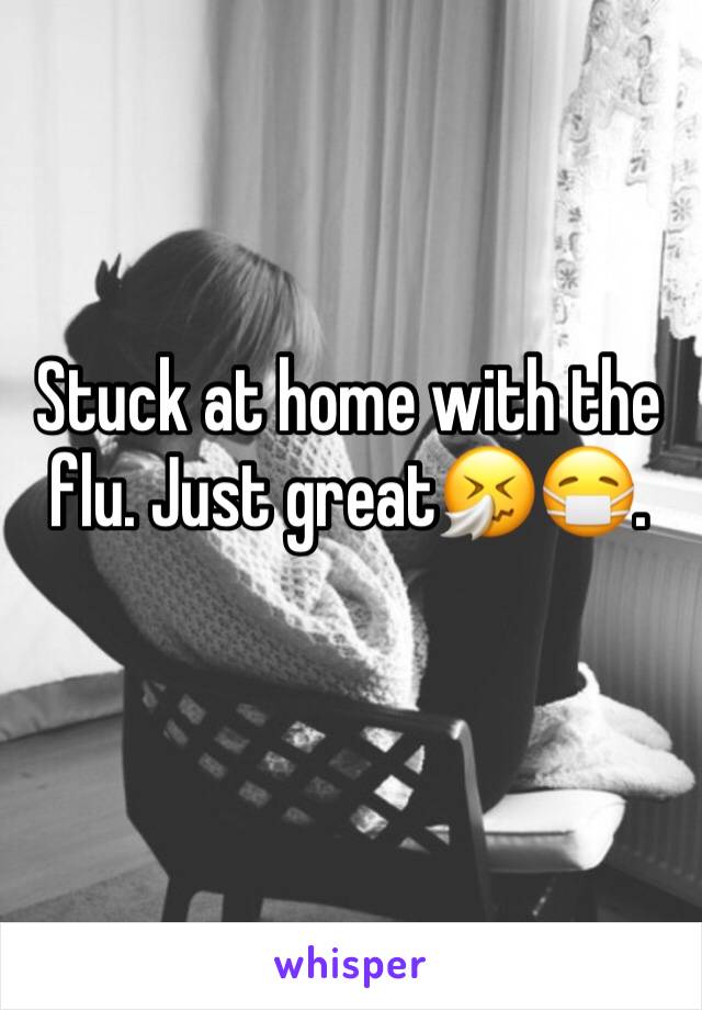Stuck at home with the flu. Just great🤧😷. 
