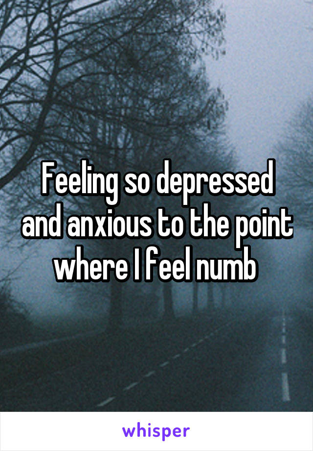 Feeling so depressed and anxious to the point where I feel numb 