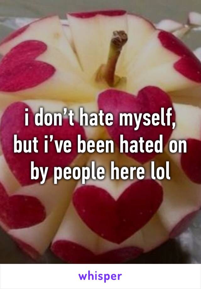 i don’t hate myself,
but i’ve been hated on by people here lol