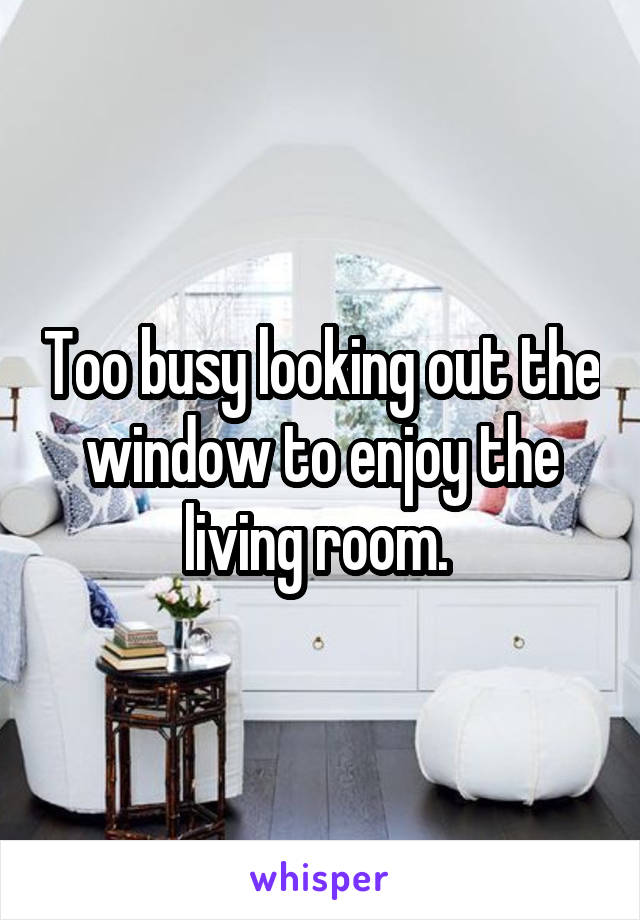 Too busy looking out the window to enjoy the living room. 