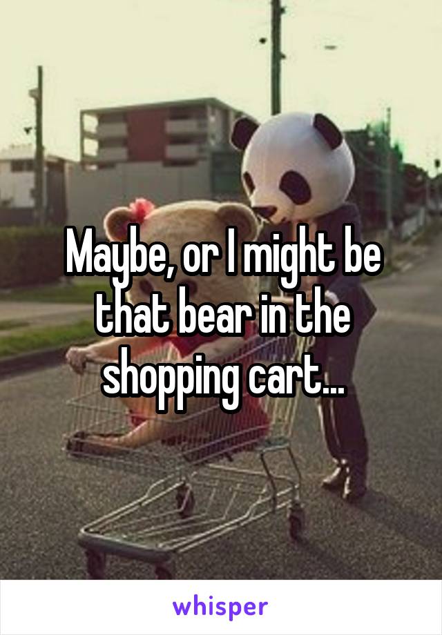 Maybe, or I might be that bear in the shopping cart...
