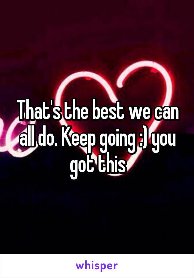 That's the best we can all do. Keep going :) you got this