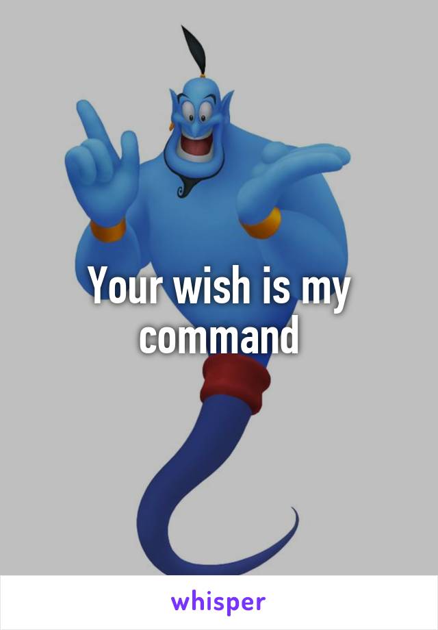 Your wish is my command