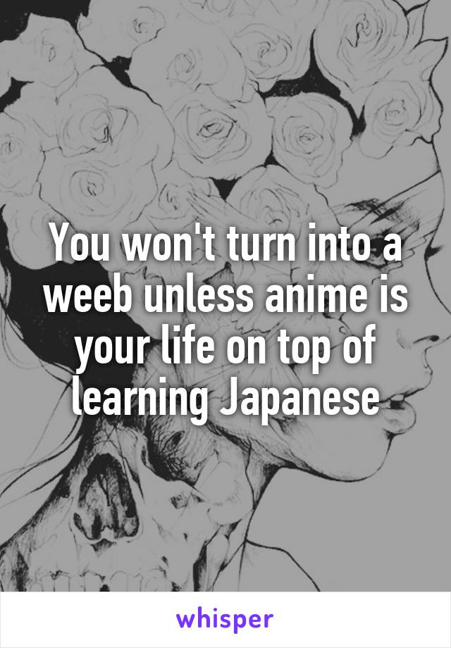 You won't turn into a weeb unless anime is your life on top of learning Japanese