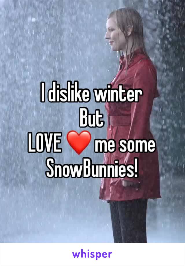 I dislike winter
But
LOVE ❤️ me some
SnowBunnies!
