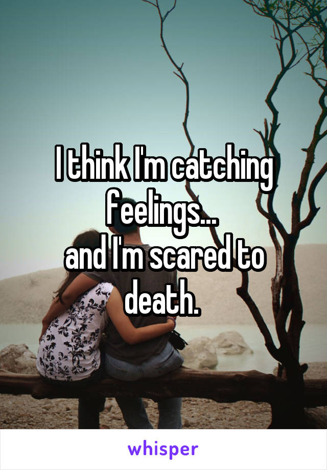 I think I'm catching feelings... 
and I'm scared to death. 