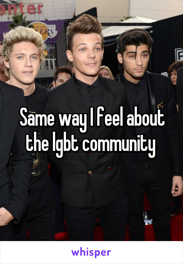 Same way I feel about the lgbt community 