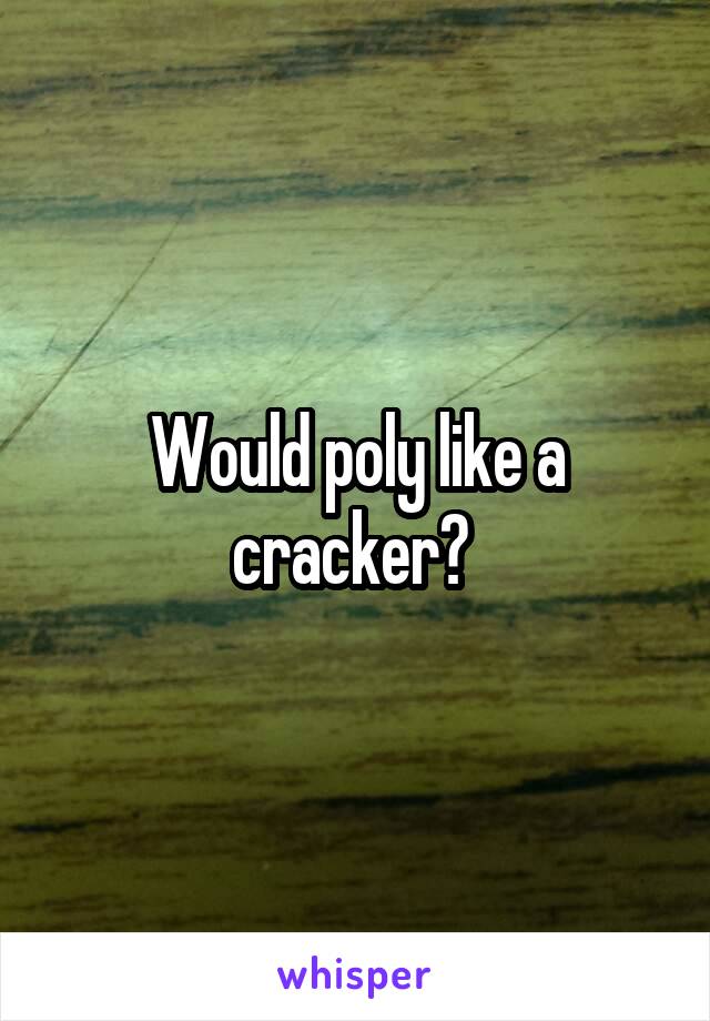 Would poly like a cracker? 