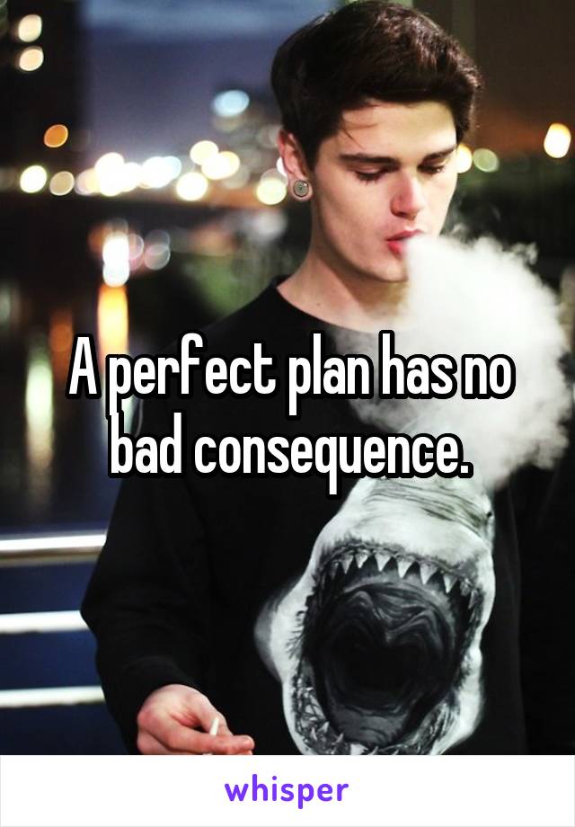 A perfect plan has no bad consequence.