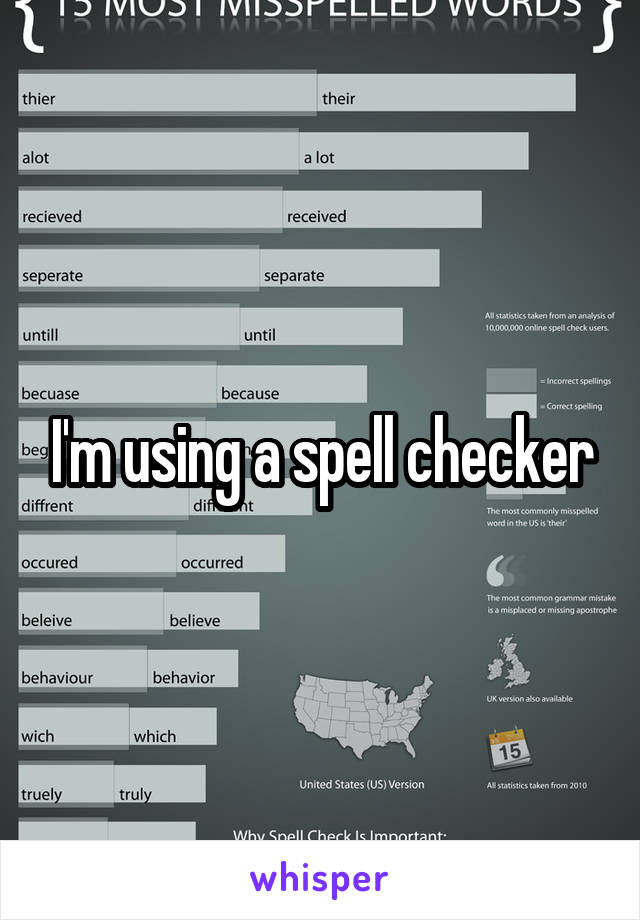 I'm using a spell checker