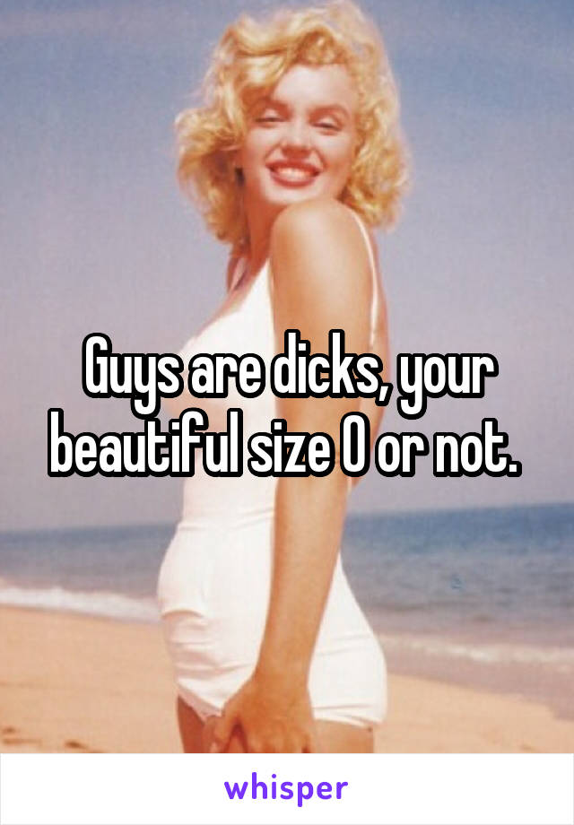 Guys are dicks, your beautiful size 0 or not. 