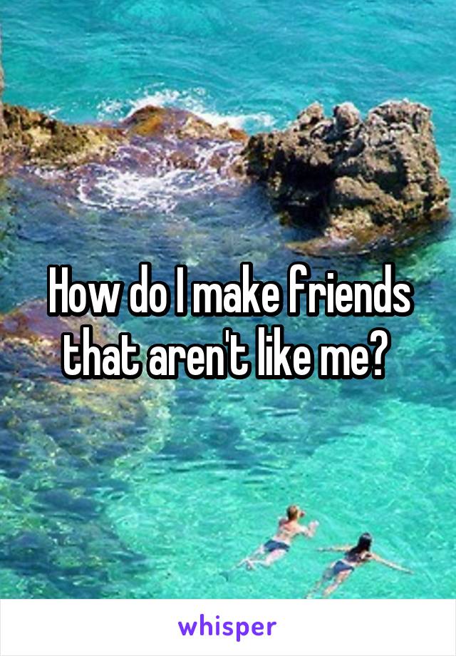 How do I make friends that aren't like me? 